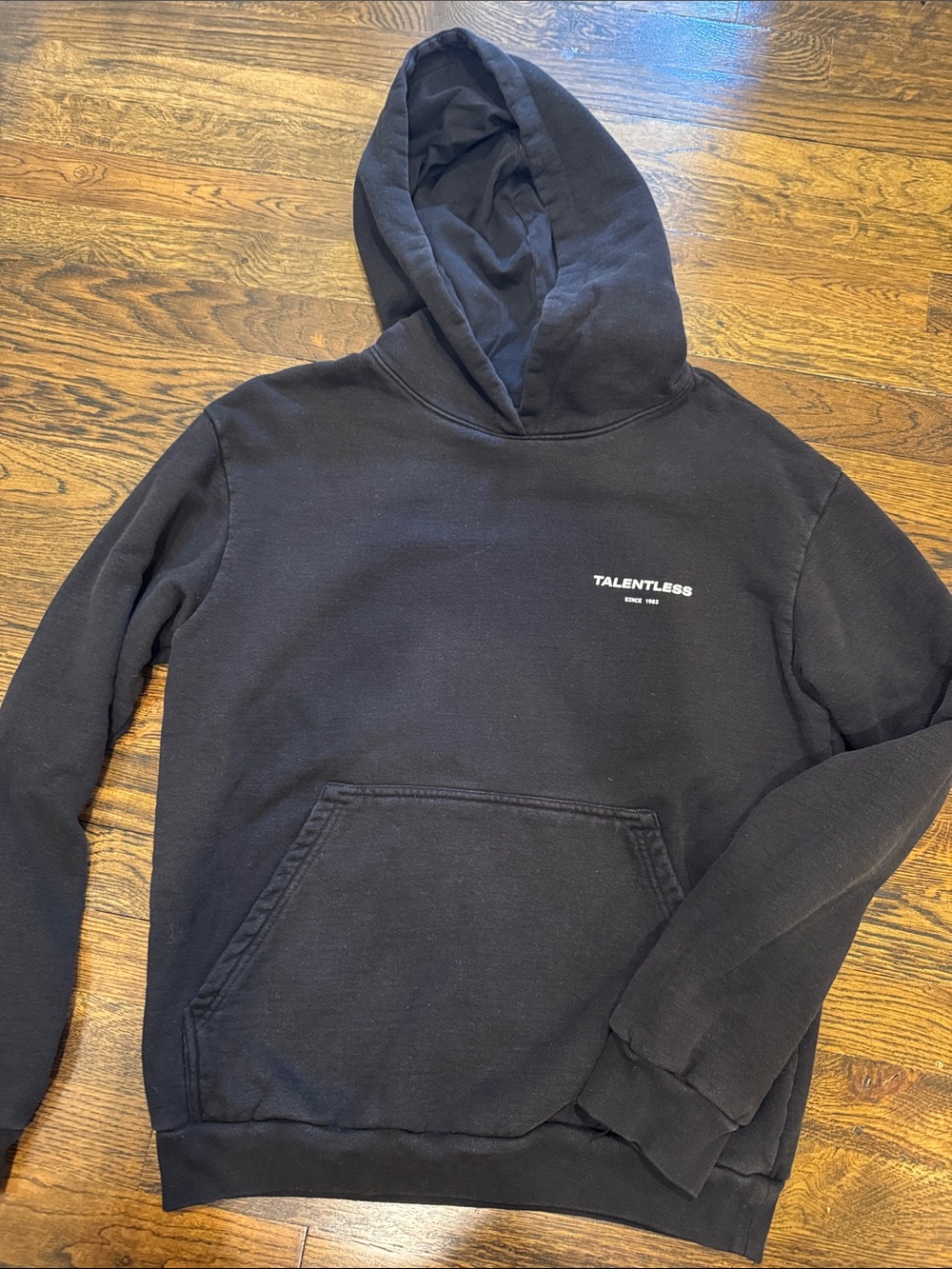TALENTLESS Unisex Black Logo Hooded Sweatshirt size Small